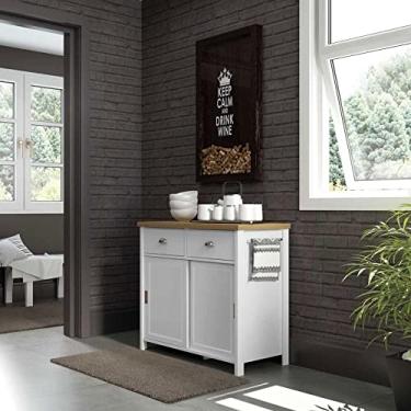 Imagem de Aparador Chá 2 Portas de Correr 2 Gavetas Ba-145 Denver Ditália Móveis Branco