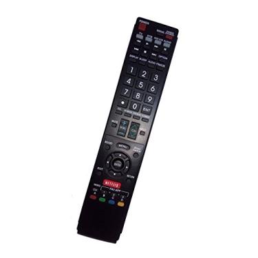 Imagem de Controle remoto substituto compatível com Sharp LC-60LE660U LC70SQ10U LC-70SQ10U LC80LE661U LC-80LE661U AQUOS LED HD TV com botão Netflix 2D/3D