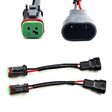Imagem de iJDMTOY (2) Heavy Duty Wirings Fog Light Converter Adapters From H10 9145 9006 To Deutsch DT DTP Connectors, Good For Cubic LED Pod Lights, LED Light Bar, LED Work Lamps, etc