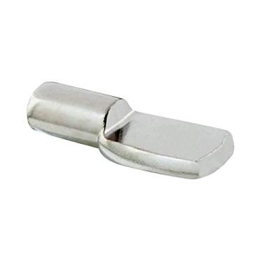 Imagem de Suporte para armários em forma de colher de pino para prateleira resistente da Rok Hardware com suporte para prendedores de metal e níquel, 1/4" [6mm], Nickel