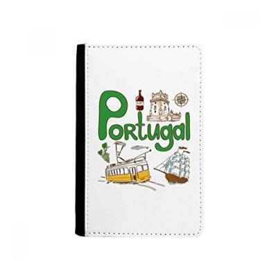 Imagem de Porta-passaporte com estampa de marco nacional de Portugal, porta-cartões Notecase Burse