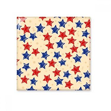 Imagem de Pentagrama azul vermelho elementos do país da América azulejo de cerâmica brilhante decalque pedra adornada tijolo vitrificado