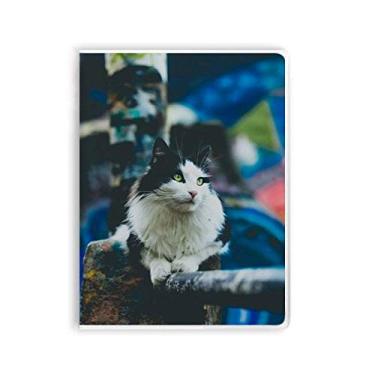 Imagem de Caderno de fotos de gatos preguiçosos, capa de goma para diário de capa macia