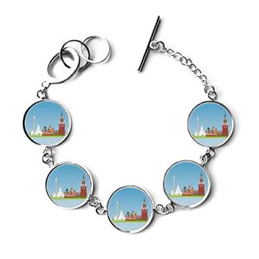 Imagem de DIYthinker Moscou, Rússia, Padrão Nacional de Símbolo, Pulseira, Pingente de Corrente