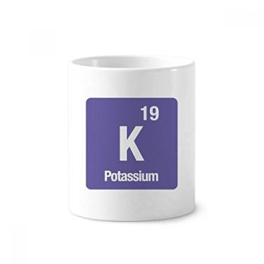 Imagem de K Potássio Elemento Quimico Escova de Dentes Suporte Caneca, Suporte de Cerâmica