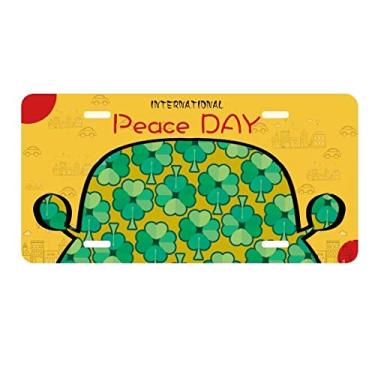 Imagem de DIYthinker Trevo de quatro folhas na Irlanda Dia de São Patrício placa etiqueta decoração de carro Dia da Paz
