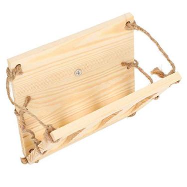 Imagem de XiangXin Moldura alimentadora de feno, prateleira de madeira para alimentação de grama, gaiola de pequenos animais, chinchilas para coelhos (pequeno)