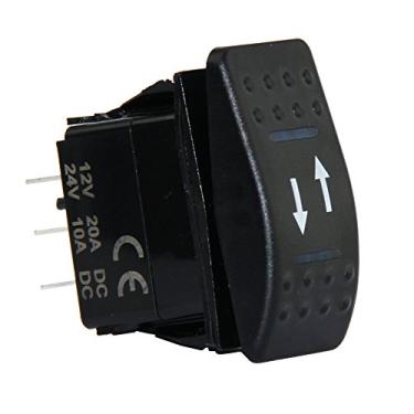 Imagem de U.S. Solid Interruptor Basculante Momentâneo de 4 Pinos DC 12V/20A, 24V/10A com Luz LED Azul e Símbolos de Seta Gravados ON-OFF-ON/OPEN-CLOSE/IN-OUT
