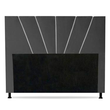 Imagem de Cabeceira Cama Box Casal King Size Dallas 195cm Veludo Cinza - Abmaza