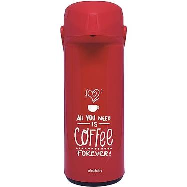 Imagem de Garrafa Térmica Aladdin Massima Pressão com relevo Vermelho Vivo/Classic Blue Dec | 1.8L