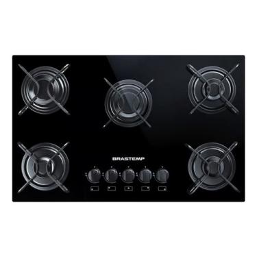 Imagem de Cooktop A Gás 5 Bocas Metal E Vidro 73x46x8.6cm - Brastemp