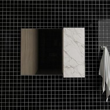 Imagem de Espelheira para Banheiro 80cm 1 Porta Bn3602 Tecno Mobili Mármore Branco