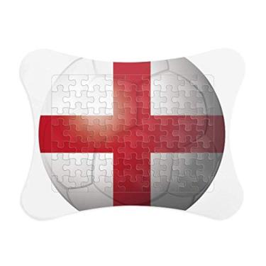 Imagem de Moldura de quebra-cabeça de futebol americano da Inglaterra com a bandeira nacional de futebol