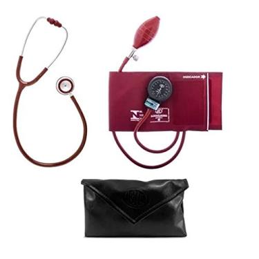 Imagem de Kit Estudante de Enfermagem Esfigmomanômetro E Estetoscópio Duplo - Bic (Vinho)