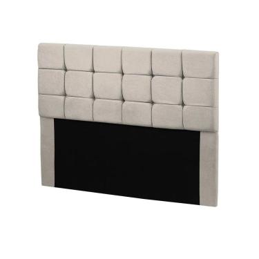 Imagem de Cabeceira Julia Cama Box Casal 140cm Estofada Veludo Bege Marfim Star Confort