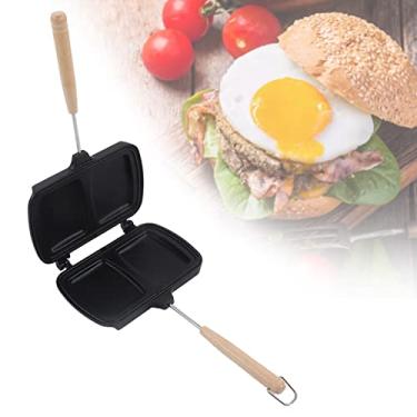 Imagem de Conjunto De Assadeiras Para Sanduíches De Dupla Face Frigideira Dupla Face Com Alça Removível Panelas Antiaderentes Panela De Alumínio Para Queijo Grelhado Sanduicheira De Café Da Manhã Com Escova E P