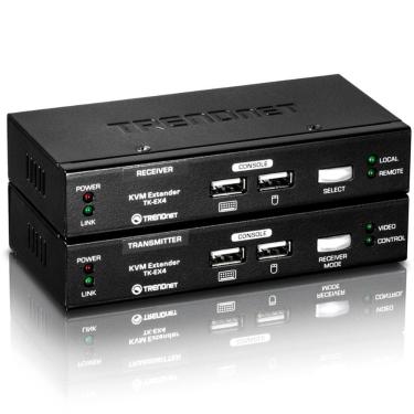 Imagem de Kit extensor KVM TrendNet TK-EX4 - USB - via Cabo de Rede - Estenda teclado, mouse  até...