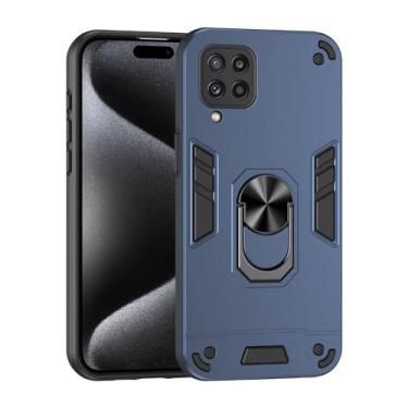 Imagem de Estojo Fino Compatible with Samsung Galaxy M32 4G Phone Case with Kickstand & Shockproof Military Grade Drop Proof Protection Rugged Protective Cover PC Matte Textured Sturdy Bumper Cases (Size : Blu