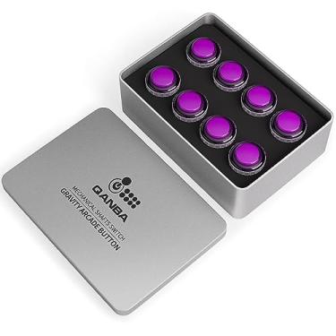 Imagem de qanba Gravity LX 30mm Mechanical Pushbutton Switch Button Arcade Buttons DIY Kit (Boxed (Clear Black+ Violet C06)