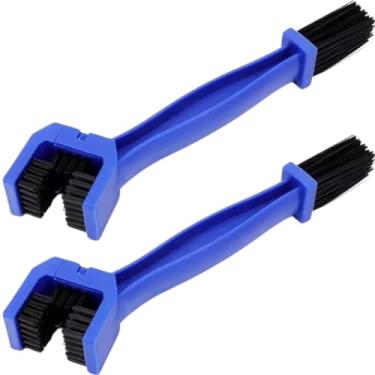 Imagem de Kit 2 Escovas Limpar Lavar Corrente Transmissão Moto Bicicleta