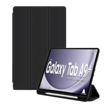Imagem de Capa com suporte caneta Para Tablet Samsung Galaxy Tab A9+ Plus de 11 Polegadas Smart SM - X210 / X215 / X216b pen - Alamo (preto)