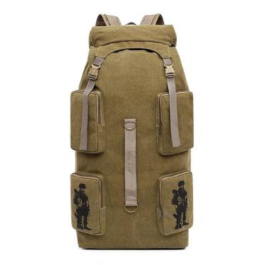 Imagem de Mochila Tactica Large Canvas 80L para caminhadas ao ar livre - M23