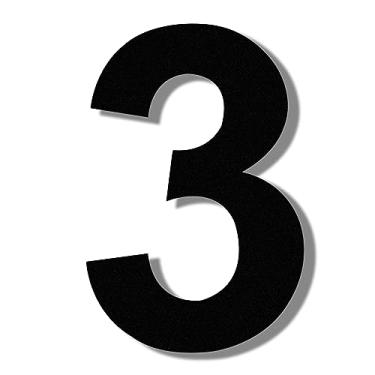 Imagem de COBATA Números de casa modernos - números de endereço residencial de aço inoxidável de 25,4 cm de altura/aparência flutuante/fácil de instalar/preto/número 3