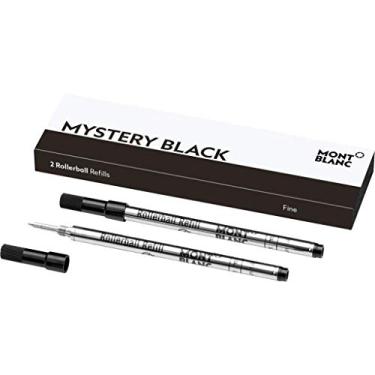 Imagem de Montblanc Recargas de caneta esferográfica (F) Mystery Black 105162 – Recargas de caneta de secagem rápida para canetas Montblanc Rollerball e Fineliner – 2 cartuchos de caneta pretos