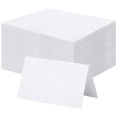 Imagem de 120 cartões de lugar premium, cartões de barraca pequena de 5 x 9 cm, cartões de banquete preenchíveis em branco, cartões de nome, cartões de acompanhante, cartões de mesa, cartões de casamento para