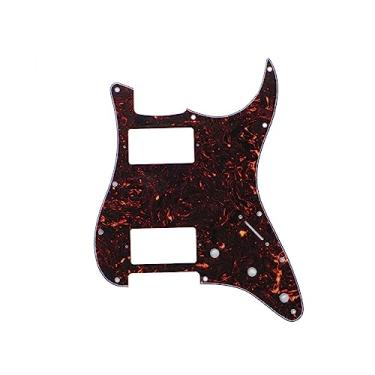 Imagem de ROZILO 11 Buracos Guitarra Strat Pickguard HH Humbucker para Fender Padrão Stratocaster Estilo Moderno Tartaruga Escura