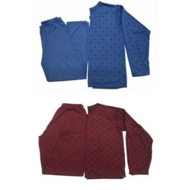 Imagem de Kit Com 2 Pijamas Inverno Masculino Adulto Estampado-Masculino