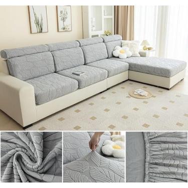 Imagem de Sofá De Estiramento Slipcover Sofá Capa Protetor De Móveis Sofá Macio Com Fundo Elástico Para Crianças, Poliéster Spandex Jacquard Tecido (B,Cinzento07)