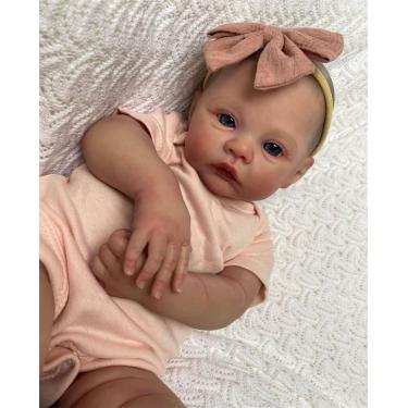 Imagem de BAOERYAA Bebe reborn realista,45CM bebe reborn menino realista silicone,abrir os olhos lavável bebe reborn de silicone mole realista Com Roupas Garrafa De Leite Teat Acessórios,Siliconea
