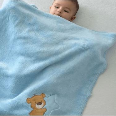 Imagem de MANTA BABY JOY MICROFIBRA URSO ESTRELA AZUL 0,85CM x 1,00CM