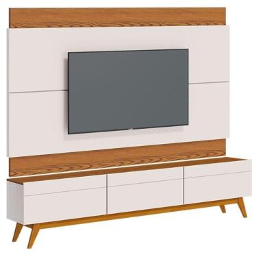 Imagem de Rack Bancada 3 Gavetas e Painel para Tv Classic 2.2 Off White Freijó - Imcal