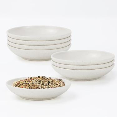 Imagem de Conjunto de pratos de palha de trigo de 20 a 10 cm, prato de molho de soja, tigelas de imersão, mini pratos de aperitivo para acompanhamentos, condimentos, churrasco e jantar de festa - branco