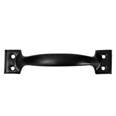 Imagem de Maçaneta de ferro em forma de arco duradouro para móveis, gaveta, guarda-roupa, porta de armário, garagens, galpões, maçaneta de porta, preto, 4 polegadas