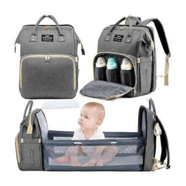 Imagem de COMBO 2 UNIDADES - Bolsa Mochila Maternidade Térmica Vira Berço com Trocador de Fraldas Impermeavel - CODATECH (CINZA)