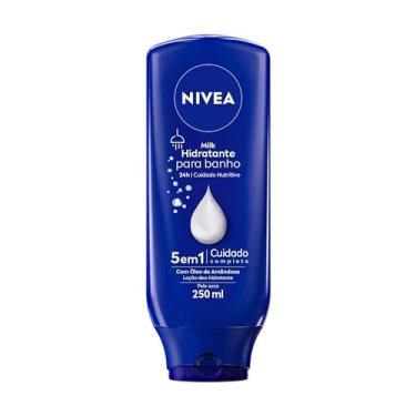 Imagem de NIVEA Hidratante para Banho Milk 250ml - Hidrata profundamente a pele durante o banho, é rapidamente absorvido pela pele molhada e não precisa aplicar outro hidratante depois do banho