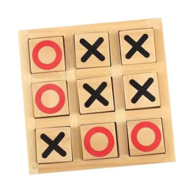 Imagem de EHJRE Tic TAC Toe de madeira Jogo Mesa de Café Jogos de Tabuleiro de Estratégia Teaser de Cérebro para Adultos, 16.3 cm x 2.5 cm x 16.3 cm