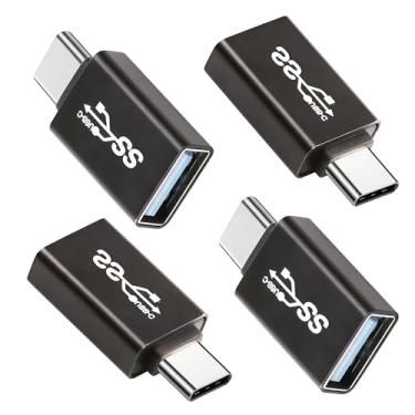 Imagem de Pacote com 4 adaptadores Usb3.1 para USB C atualizado. Conversor OTG USB tipo C macho para USB 3.1 fêmea. Adaptador Usbc para USB para iPhone 15 Pro Max Plus, MacBook Pro Air, Samsung Galaxy, iPad