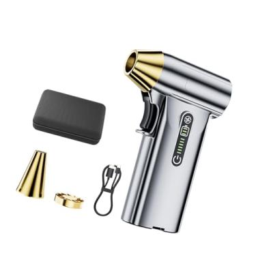 Imagem de Generic Soprador de ar portátil elétrico, ventilador de jato ajustável profissional de 3 engrenagens, mini ventilador sem escova para assentos de carro em, Prata