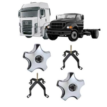Imagem de PAR CALOTA 5 PONTAS ARO 20/22 C/SUP. FORD CARGO/14000 e VW - BEPO