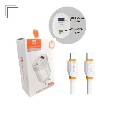 Imagem de Combo Cabo E Carregador 38w Usb E C + Cabo Tipo C Tipo C Turbo - Masto