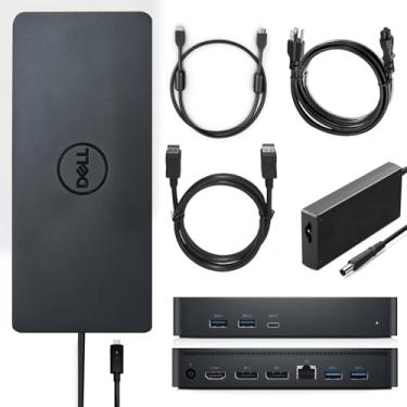 Imagem de Dell Performance Universal Dock D6000, estação de ancoragem D6000 com opções de PowerShare USB-C/USB-A, conecta até três monitores 4K com adaptador de 130 W + cabo HDMI + cabos DisplayPort