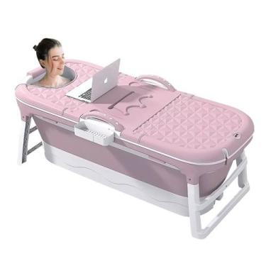 Imagem de Banheira Ofurô Dobrável Portátil 260 Litros Adulto 148 cm Com Suporte 