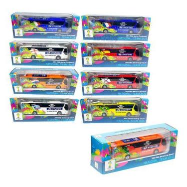 Imagem de Miniatura Ônibus Seleção Copa Do Mundo 2014 Diecast Escala 1:95 Kit Co