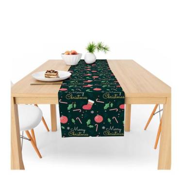 Imagem de Caminho De Mesa Decorativo Natalino 160x40cm 100% Poliéster - PRESENTE