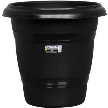 Imagem de Vaso de Planta Redondo 13 cm plastico Preto Jardim - PLASTICOS RISCHIO