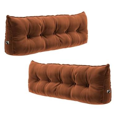 Imagem de Kit 02 Almofadas Para Cabeceira Encosto Apoio Lombar Spot 90cm com Por